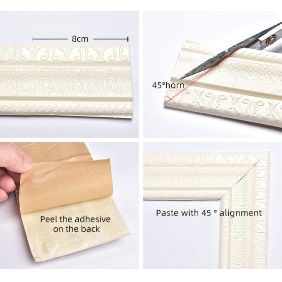 2.3 meters long corner line waist line wall decoration line decoration bedroom wallpaper glue skirting foam edge wall decoration floor sticker