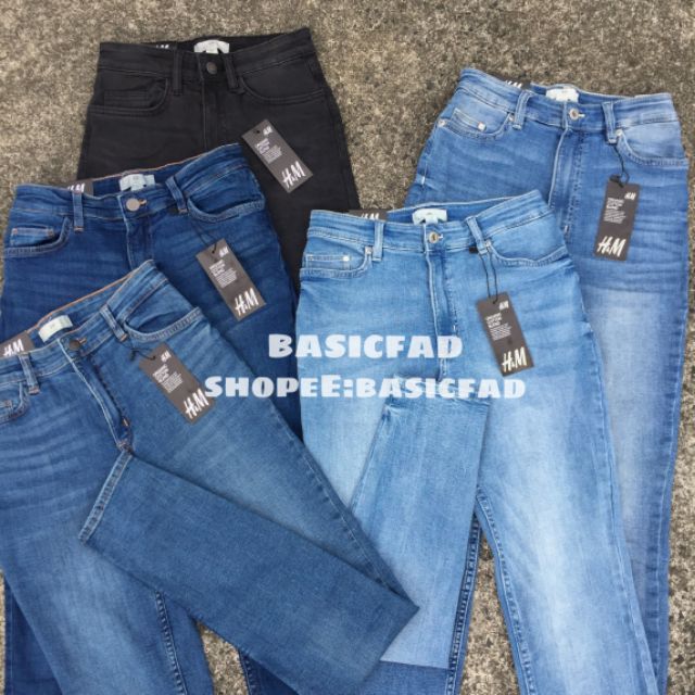 h&m elastic waist jeans