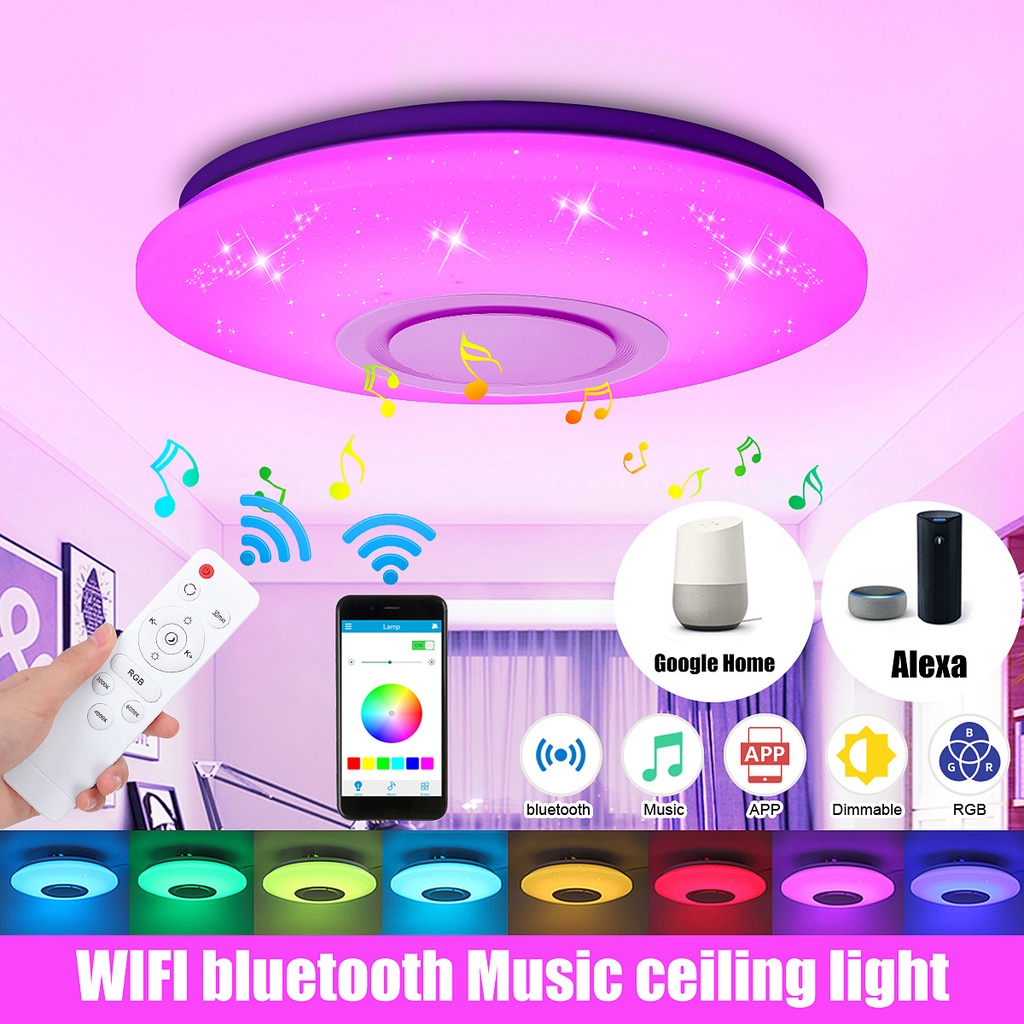 100W WiFi Modern RGB LED Ceiling Light Phone APP Remote Control