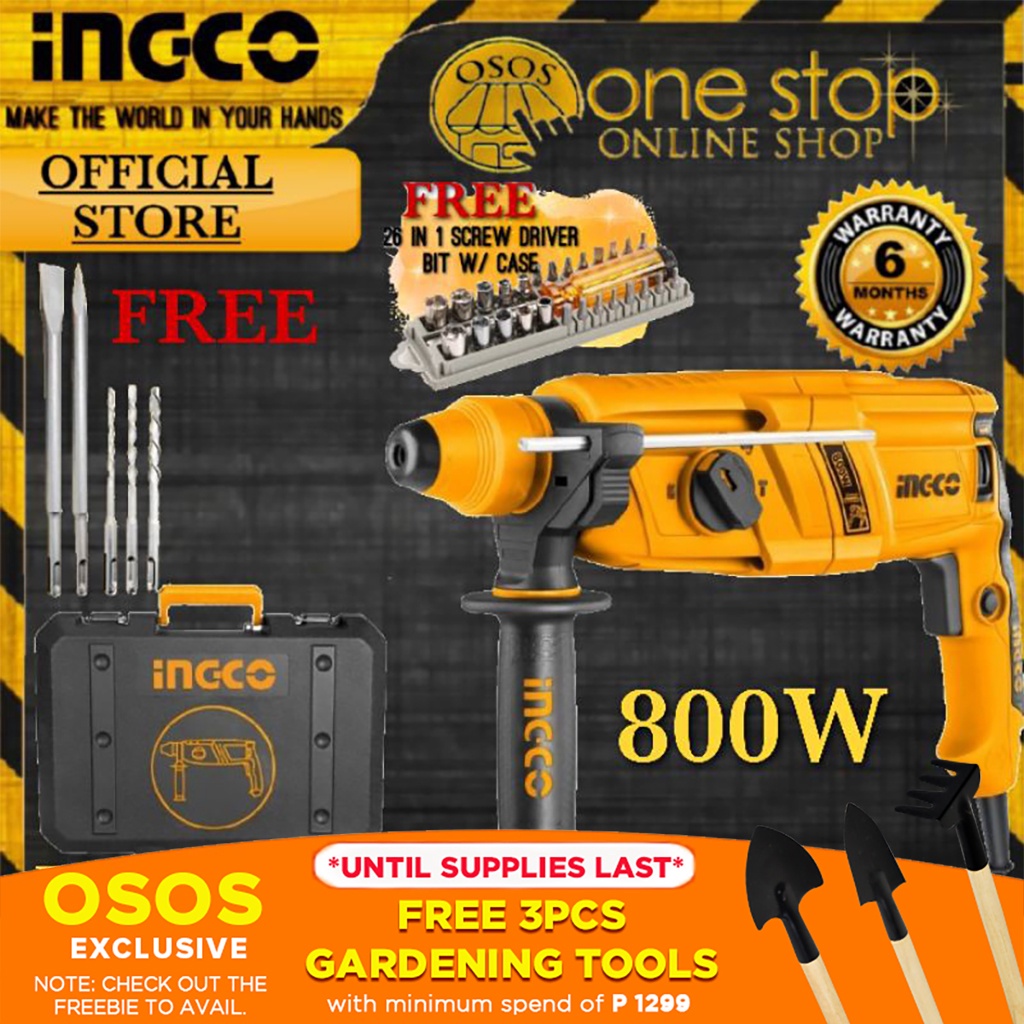 INGCO Industrial Rotary Hammer Drill/CHIPPING GUN 950W / 800W / 650W w