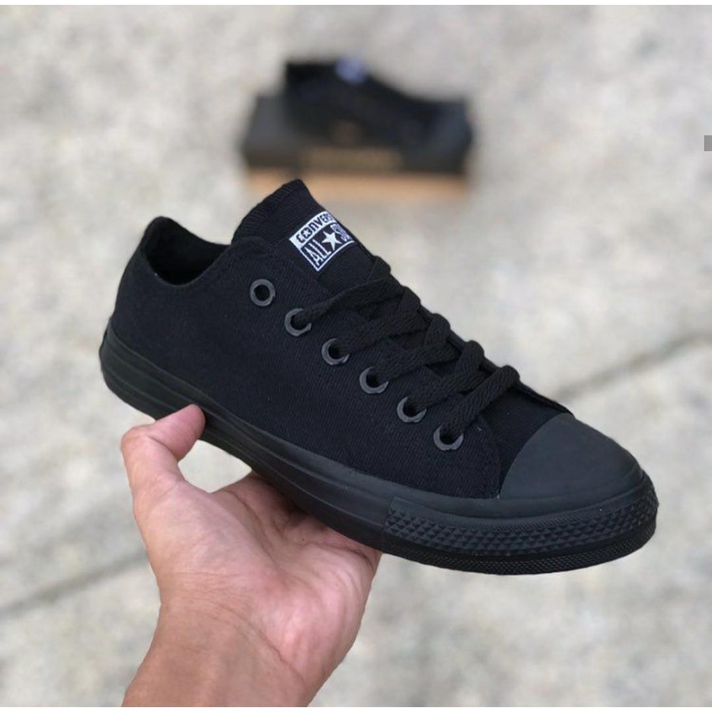 Converse all Star Shoes Low Cut (all black) Women For Men Shoes Size(36-45)  | Shopee Philippines
