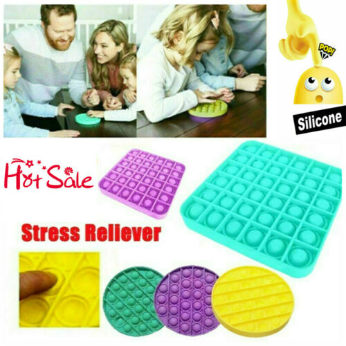2020// Pop It Square Fidget Toy Push Bubble Stress Relief kids tiktok Family Game