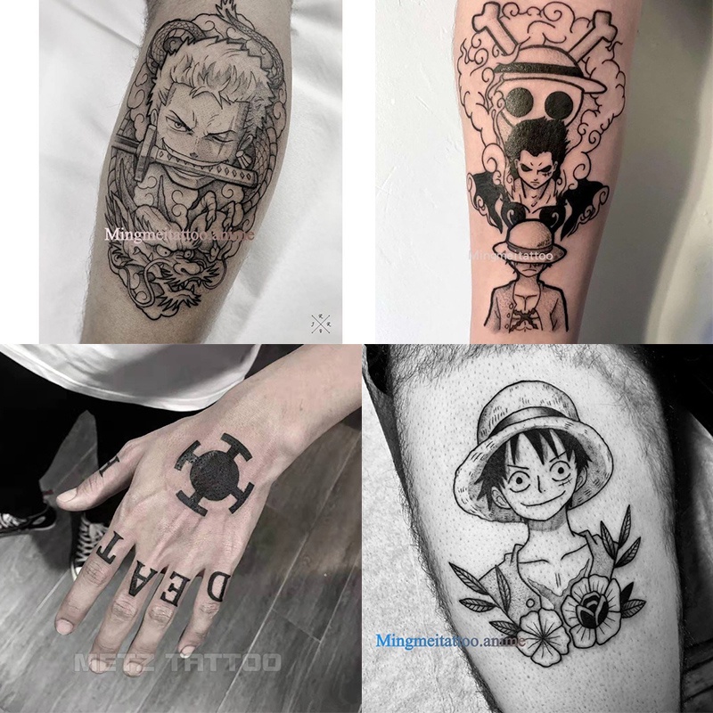 Anime One Piece Tattoo Tattoo Stickers Luffy Zoro Trafalgar Law Tattoo Sticker Waterproof Diy Sticker Color Tattoo Cospl Shopee Philippines