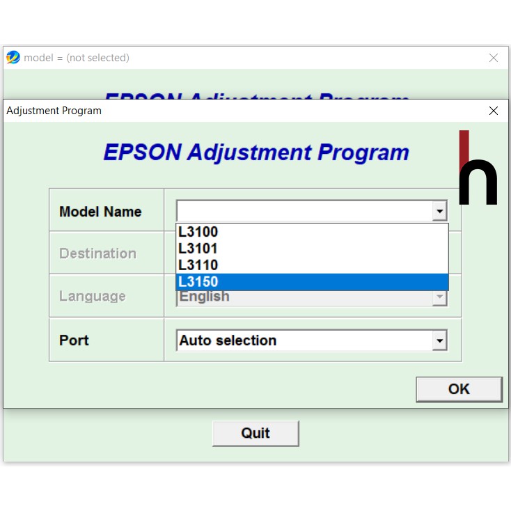 L3150 epson adjustment program