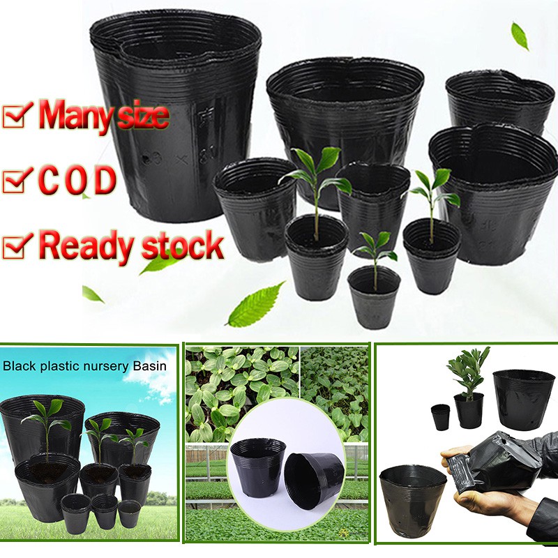 BangQiao 30 Pack Small 3.90 Inch Plastic Square Nursery Pot Plant Starting and Transplant Planter Container with Drainage Hole for Seed Germination Black 