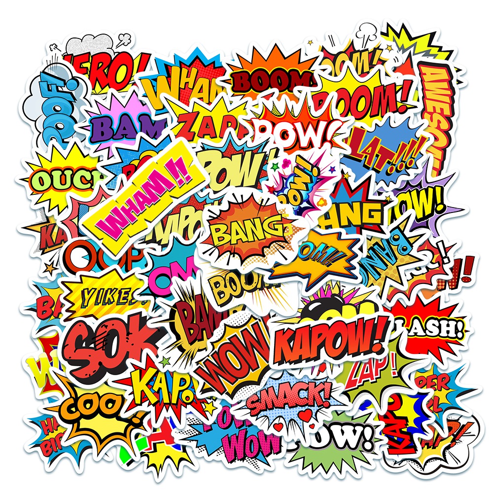 50 sheets/set of buzzwords funny DIY creative text stickers scooter