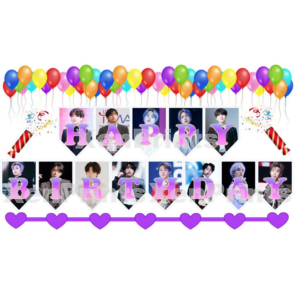 Bts Birthday Banner Printable Printable Word Searches