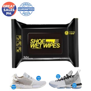 Shoe Wet Wipes For Shoes Cleaning Stains Remover Disposable Quick Wipe 30pcs Portable Shoe Cleaner