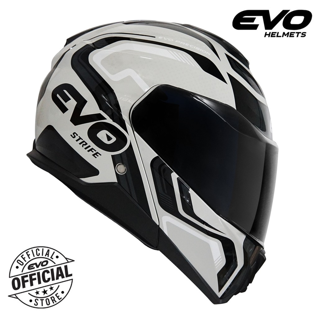 evo helmet dual visor matte black