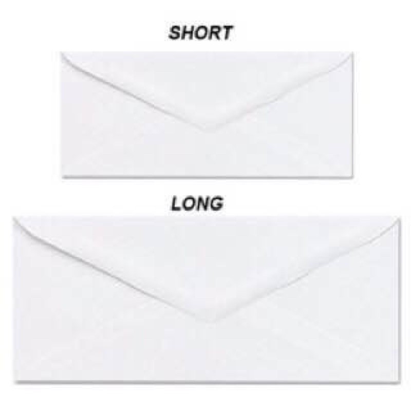 White Mail Envelope Long/Short 50pcs Shopee Philippines