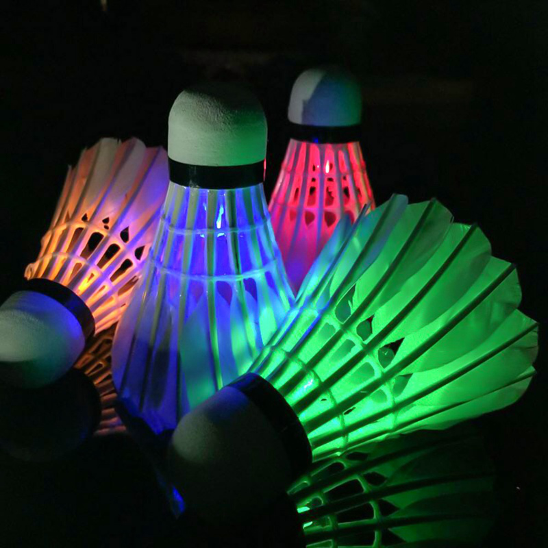 8 PACK LED Shuttlecock Badminton Balls Set Dark Night Glow Birdies Lighting Gift 
