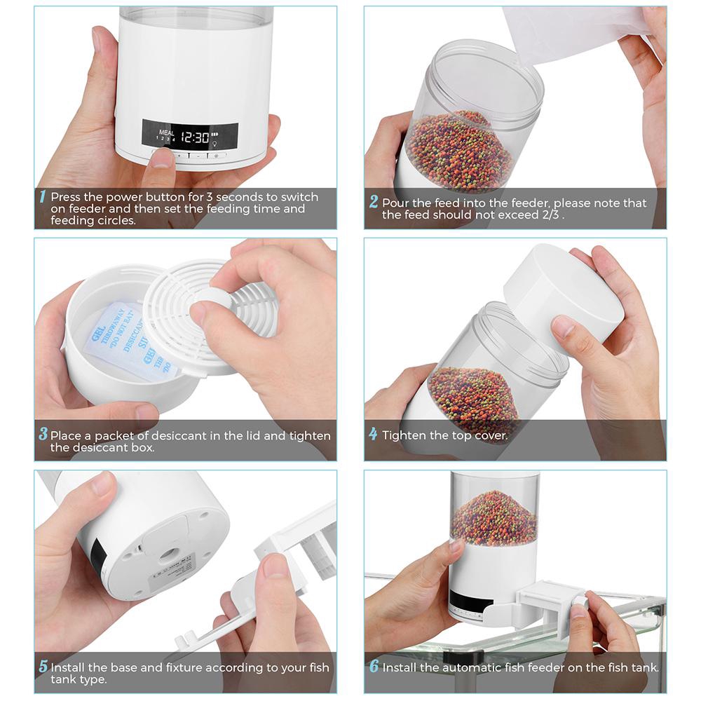 Automatic Fish Feeder Rechargeable Smart Fish Food Timer Feeder