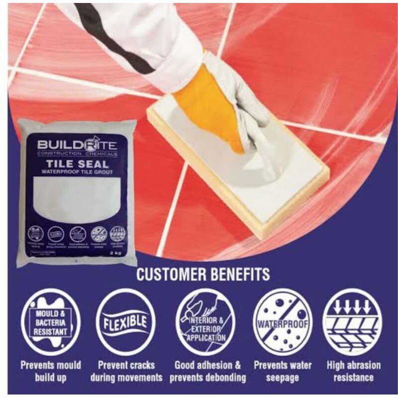 Buildrite Tile Seal Waterproof Tile Grout Different colors available
