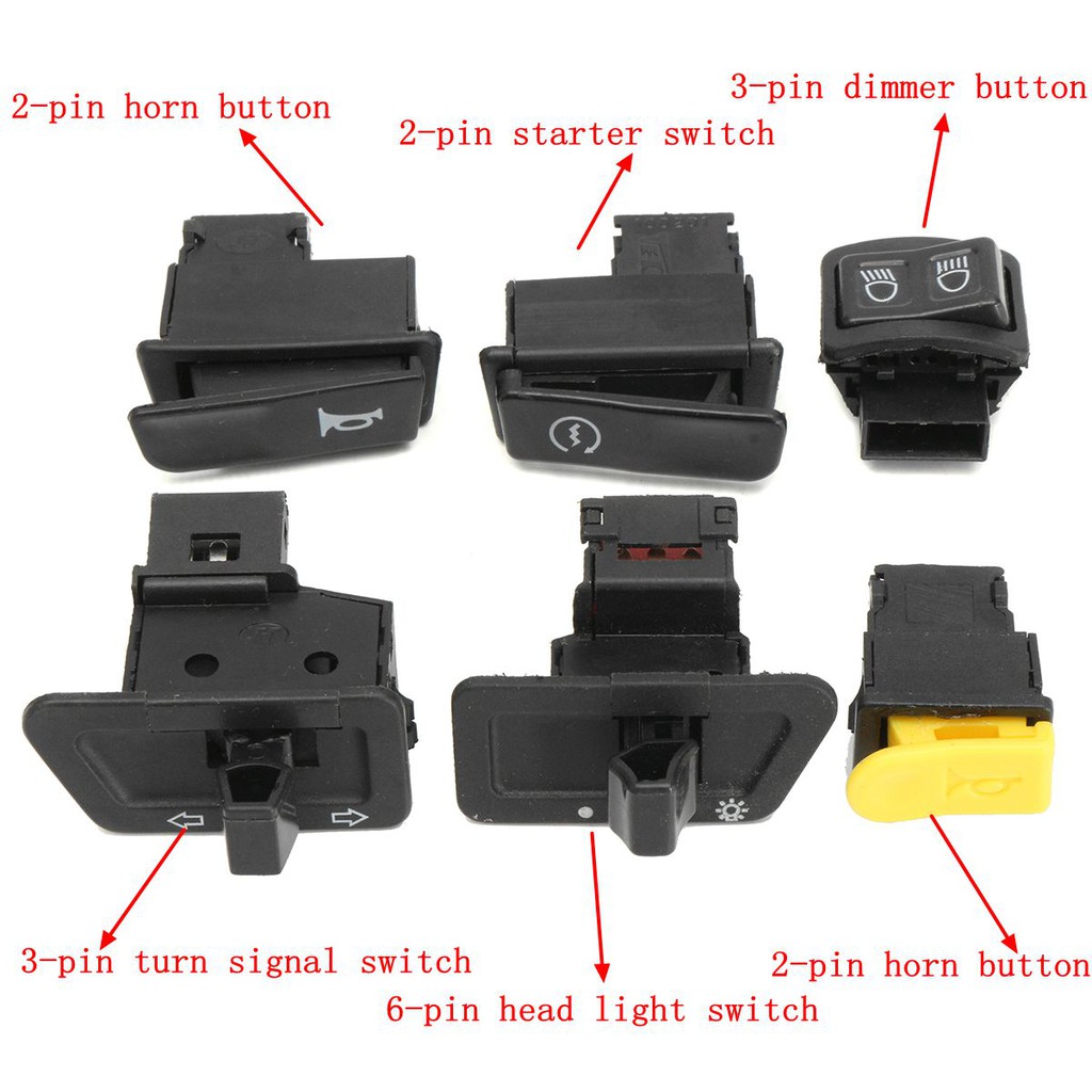 6x Turn Signal Headlight Horn Start Switch Button Set Gy6 Scooter 50cc 150cc Shopee Philippines