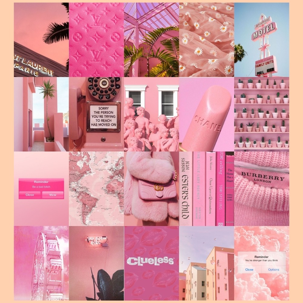 AESTHETIC WALL COLLAGE Kit: Digital Set Of 85 Pink Vsco ...