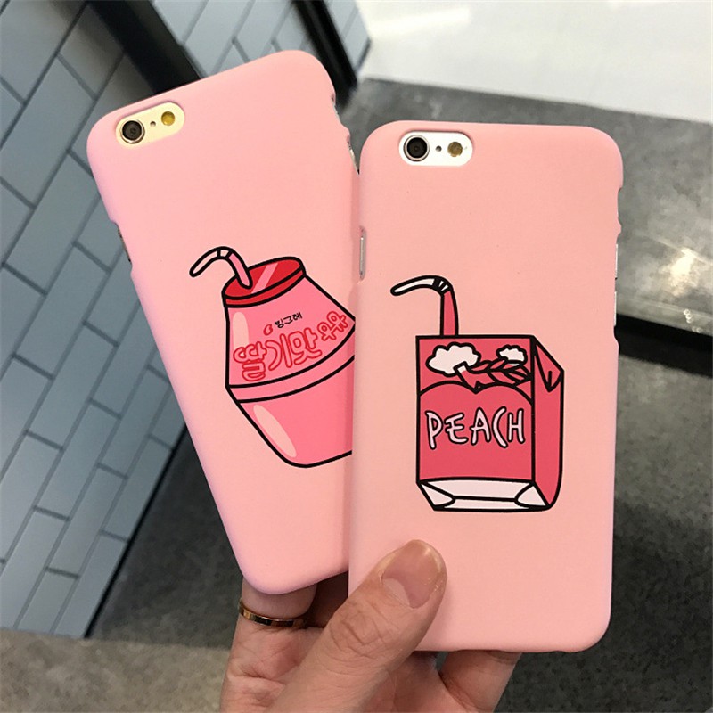 Cute Pink Milk Box Case For Iphone 6 6s 7 8 Plus X Xr Xs Max Cell Phone Cases Peach Drinks Cover Shopee Philippines
