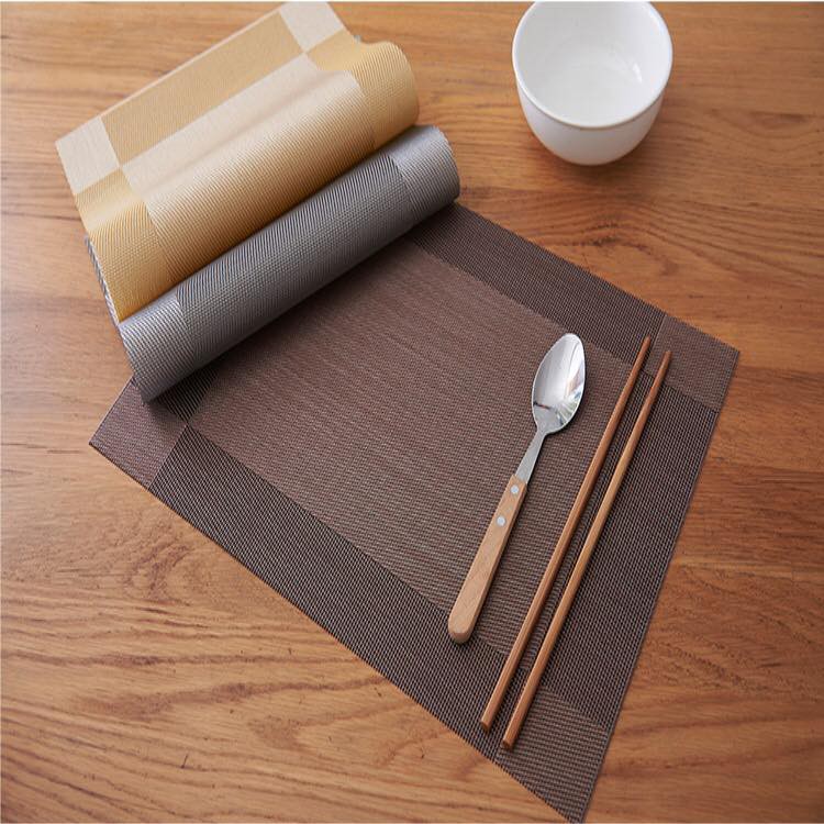 Washable Woven Vinyl Pvc Placemats Nonslip Heat Resistant Kitchen