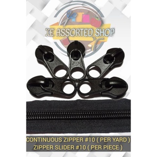 Continuous Zipper #10 ( per yard ) Zipper Slider #10 ( per piece )