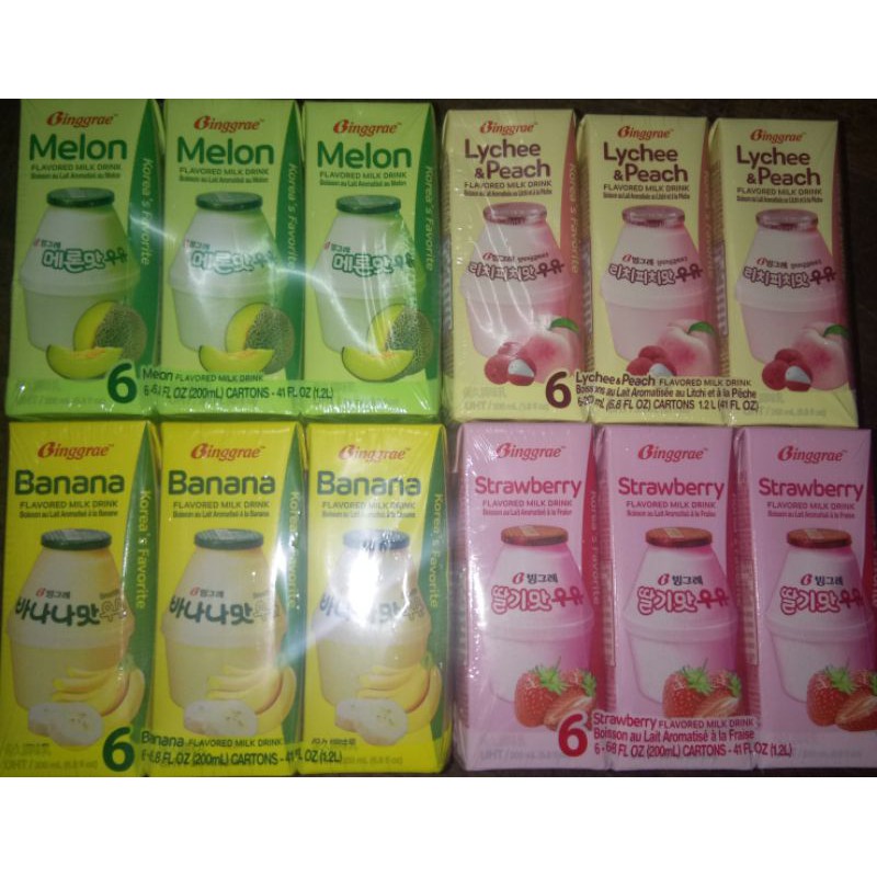 1 Pc. Binggrae Korea Banana/Strawberry/Melon/Lychee & Peach Flavored ...