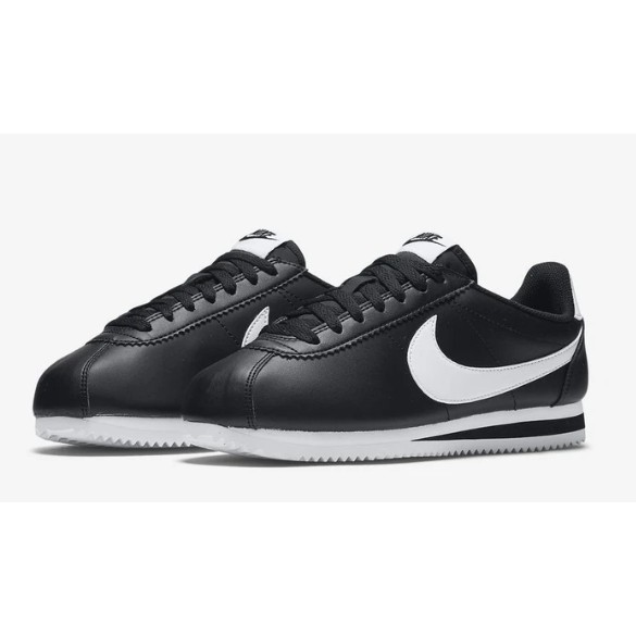 womens black and white nike cortez