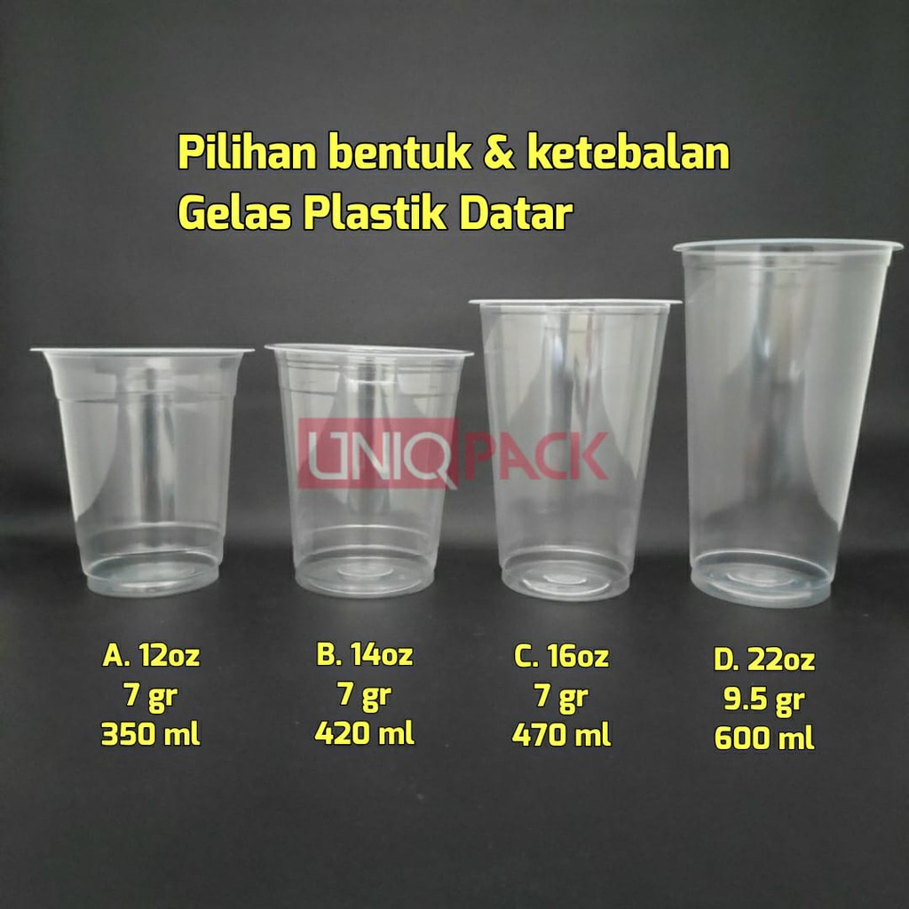 50 Cups Oval Flat Plastic Cups 12 14 16 Oz Shopee Philippines