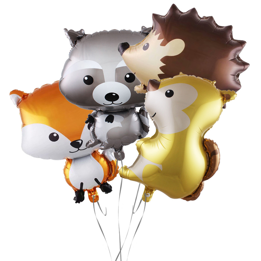 Giant Animal Mylar Balloons Squirrel Fox Hedgehog Raccoon for Jungle ...