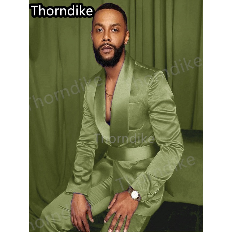 FreeShipCOD!◇△Thorndike Customized Fashion Men's Silver Suit Four Seasons Prom Dress Two-Piece Suit