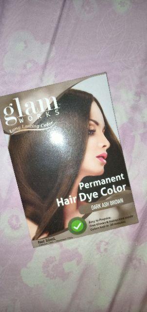 Glamworks Permanent Hair Dye Color Dark Ash Brown 30ml