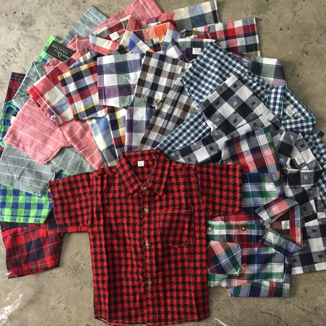 Cotton checkered polo shirt kids boy | Shopee Philippines