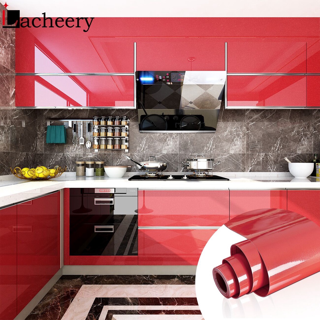 PVC Self Adhesive Wallpaper Furniture Film Glossy Stickers for Kitchen
