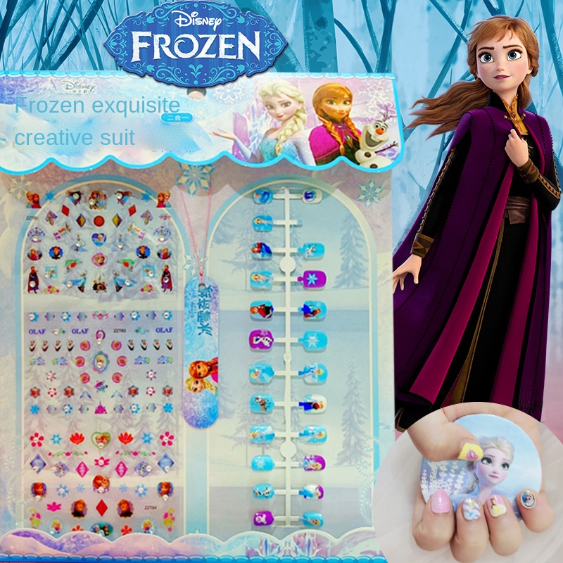 Disney nail stickers cartoon ng mga bata Frozen DIY self-adhesive ...