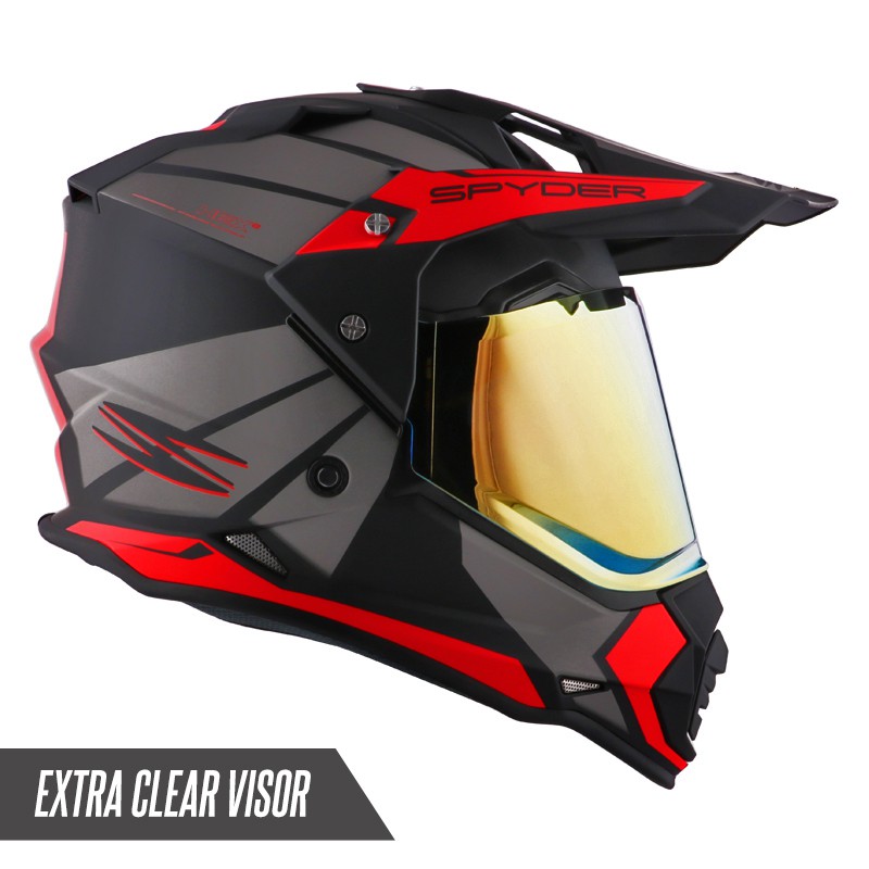 Spyder Dual Sport Helmet with Dual Visor Hex 2.0 GD Series 2 (FREE Clear Visor) Shopee Philippines