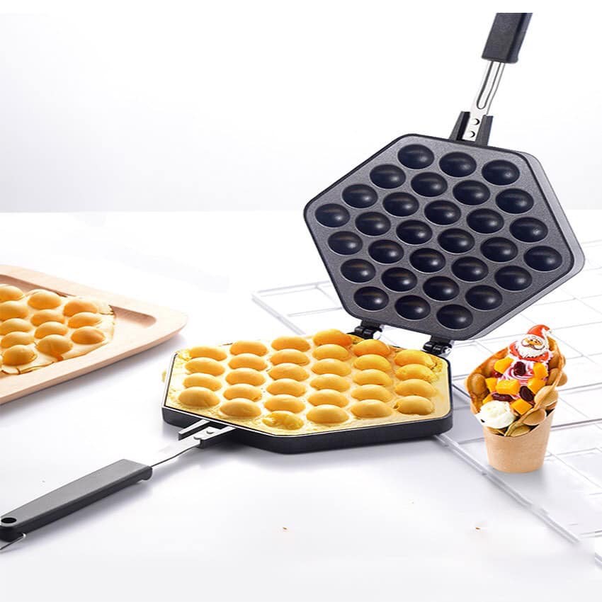 1x Non-Stick DIY Eggettes Pan Egg Bubble Cake Aluminum Alloy Baking Mold Grill Pan Plate Using for Home Egg Waffle Maker 
