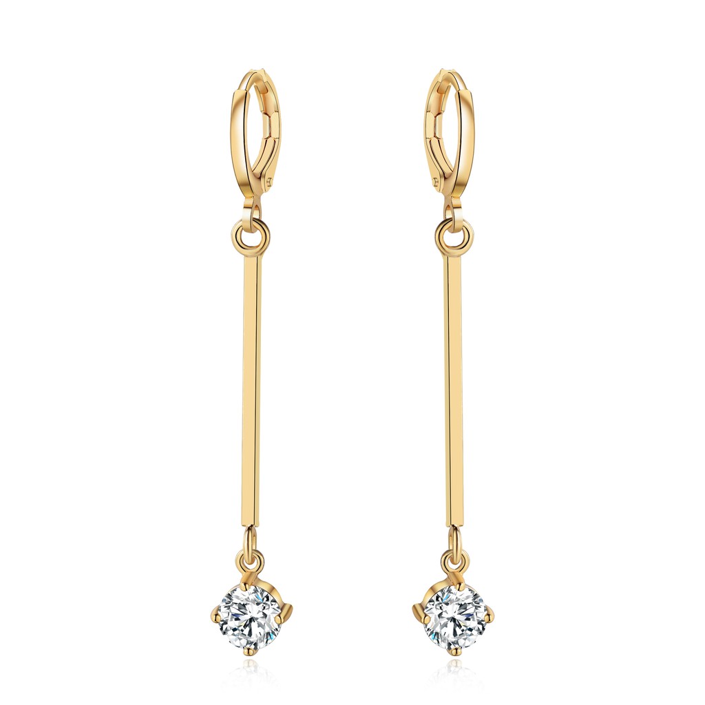 [Tyaa] Jewelry Crystal rose gold white gold dangling stone earring