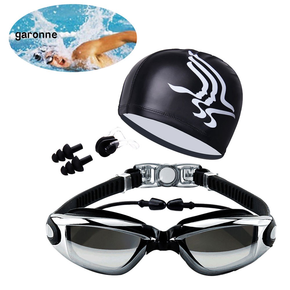 swimming hat and goggles