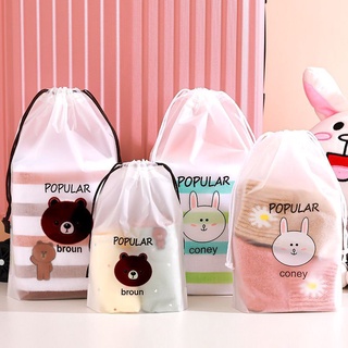 frosted waterproof drawstring pocket clothes socks storage bag travel cosmt carrying bag