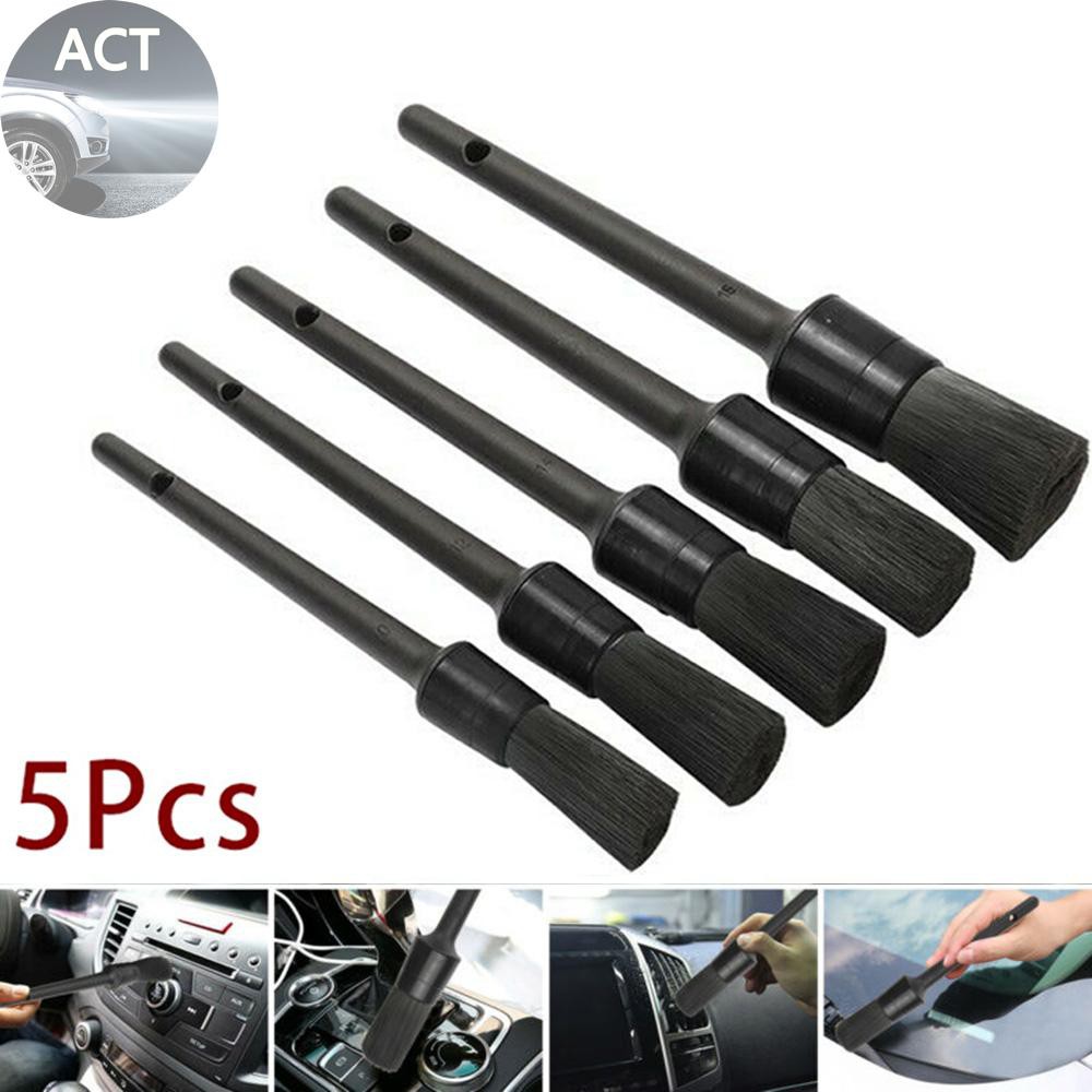 5Pcs/Set Black Car Detailing Brush Kit Auto Car Interior Cleaning Tool