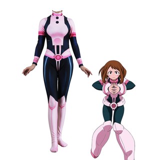 Two Heroes Cosplay OCHACO URARAKA Costume Pink Dress Suit My Hero Academia