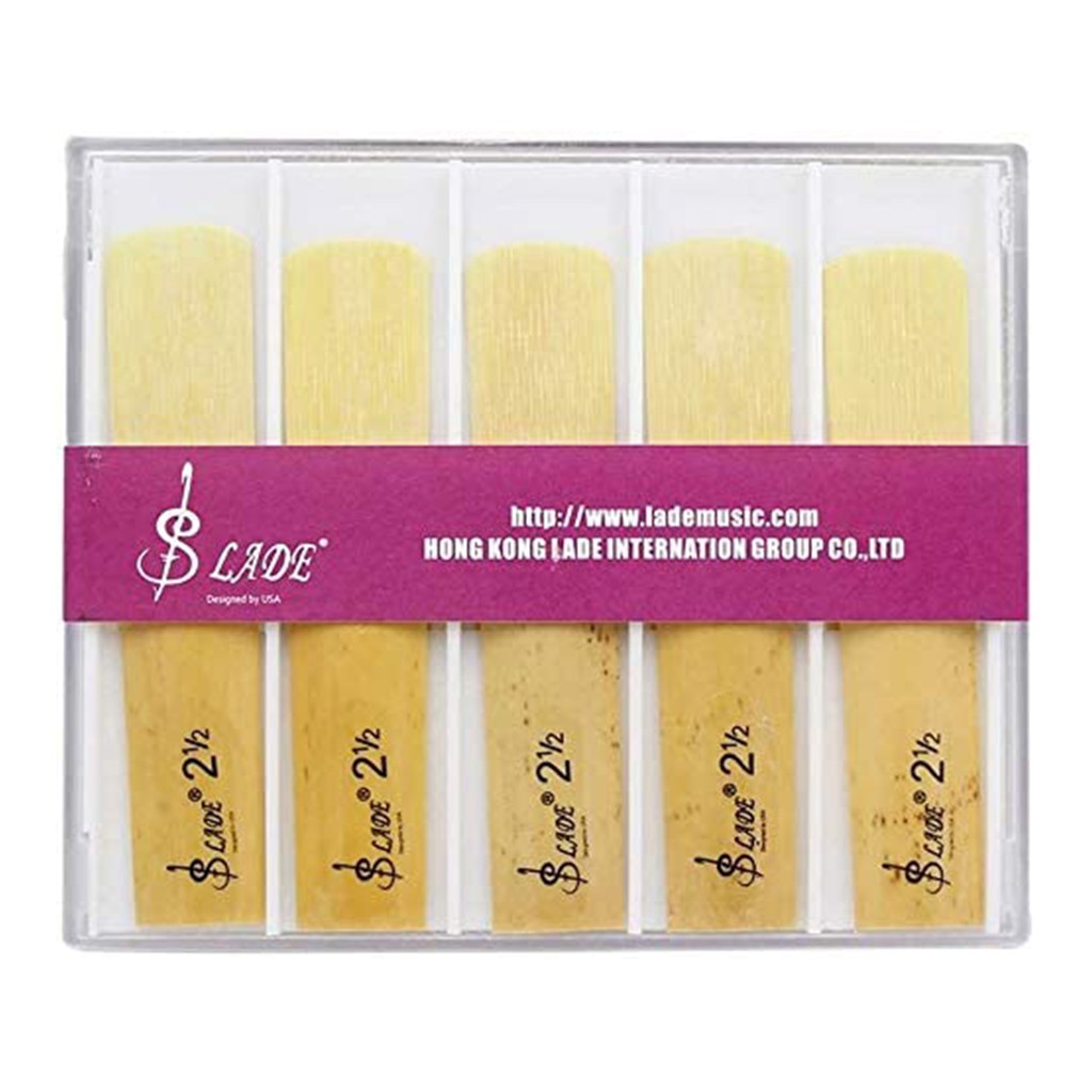 Dilwe 10Pcs Saxophone Bamboo Reeds Strength 2.5 Reeds for Bb Tenor Sax Saxophone Accessories 