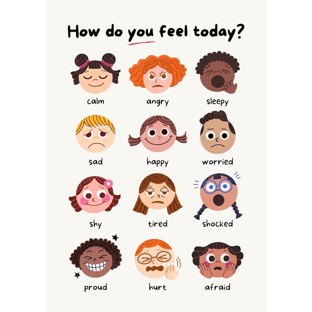 Emotions Feelings How Do You Feel Today Laminated Chart A4 Size 