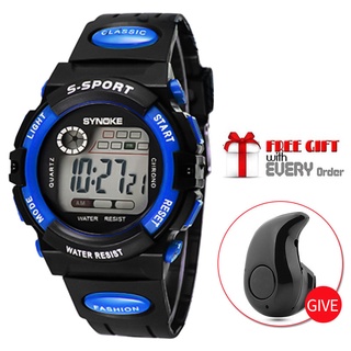 COD Fashion Sports Men's Watch Multifunctional Waterproof Digital Watches with Earphone