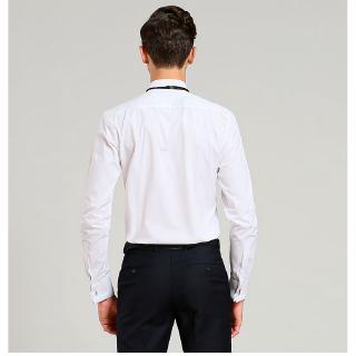 【SALE】Men'S French Tuxedo Long Sleeve Solid Turn-Down Collar Formal Male Shirts（3-Colors） #6