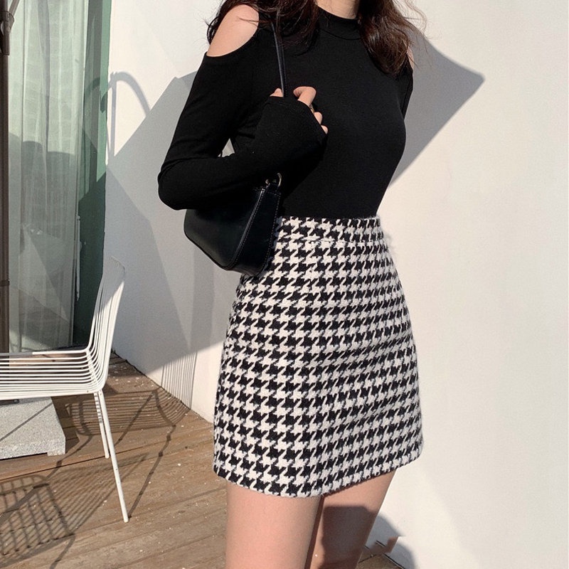 Women's New Arrival Houndstooth Skirts Ladies High Waist Mini Skirt Korean  Style Short Skirt Women Skirts Plus Size | Shopee Philippines