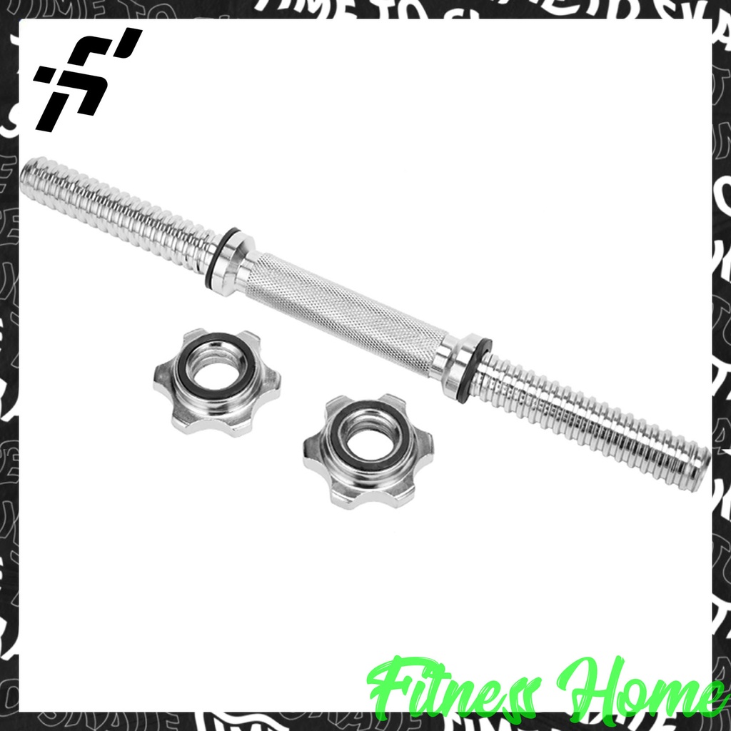FREE 2 LOCKING KNOTS 14 inch Chrome Dumbbell Bar With Locks Gym