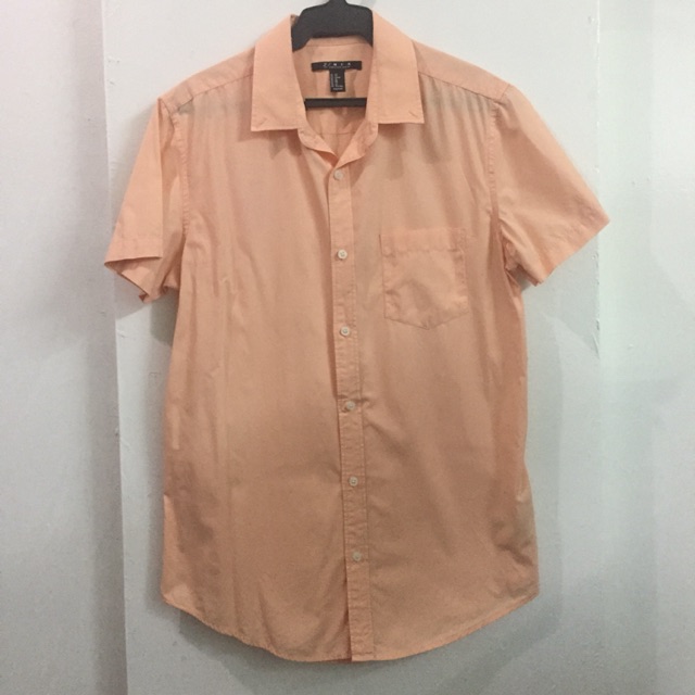 Forever 21 men peach polo / button down | Shopee Philippines