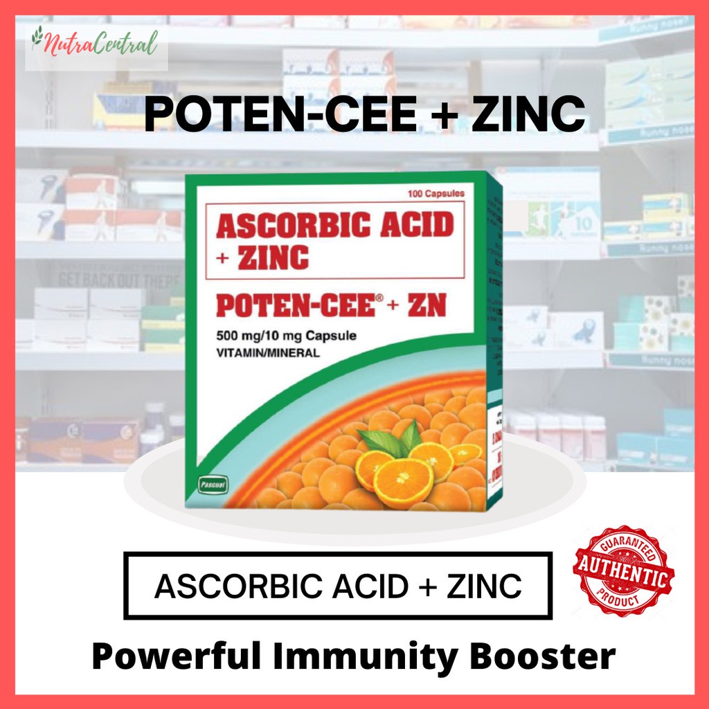 popular POTENCEE + ZINC Ascorbic Acid with Zinc 500mg / 10mg Vitamin