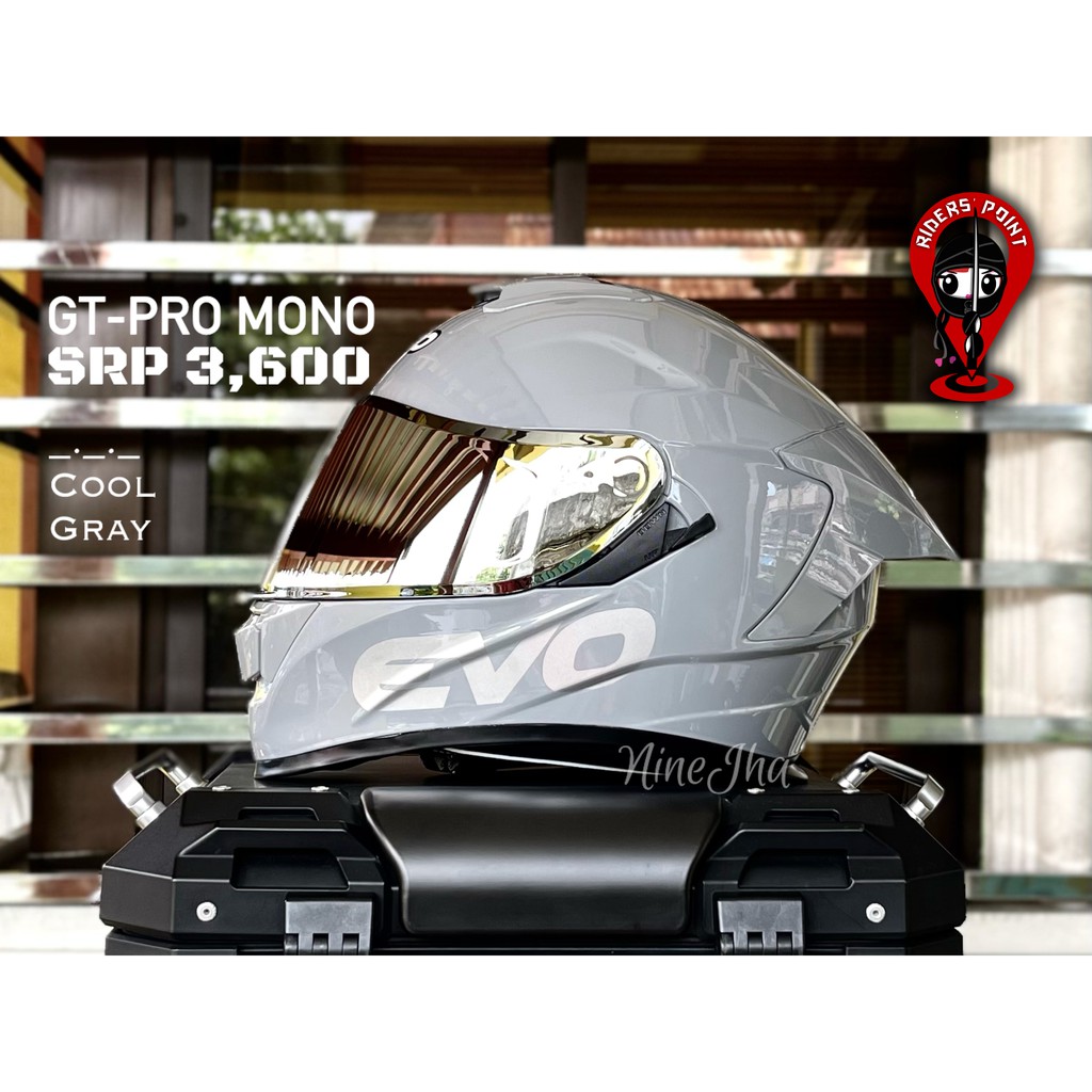 Evo Gt Pro Cool Gray Full Face Helmet Shopee Philippines