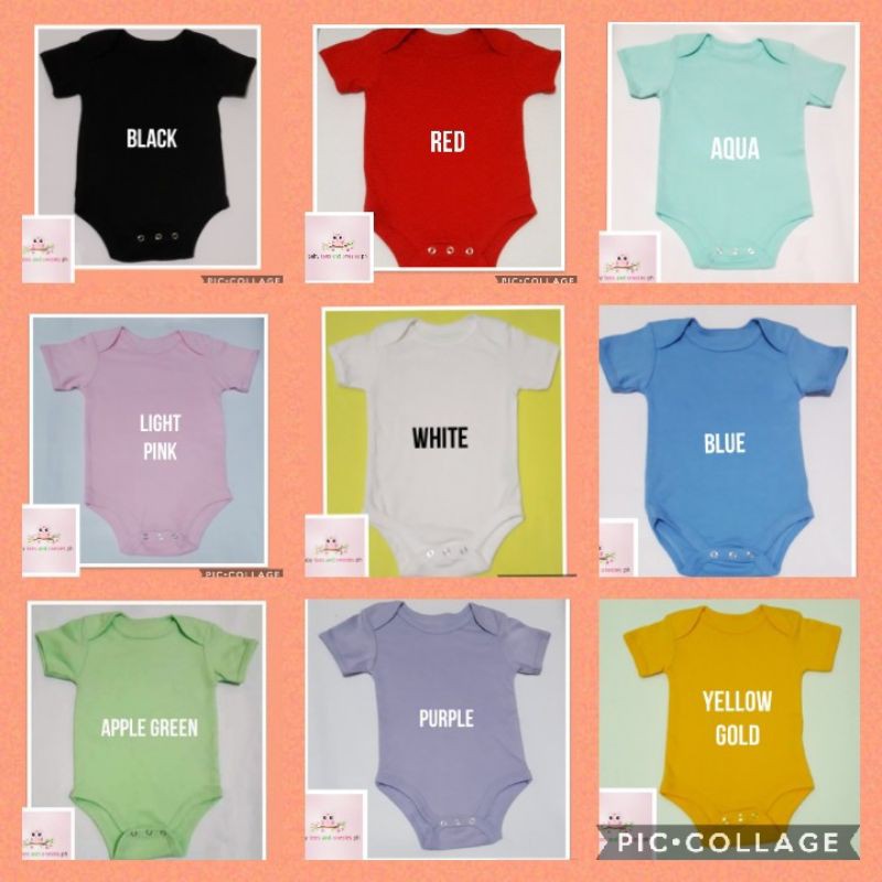 colored baby onesies