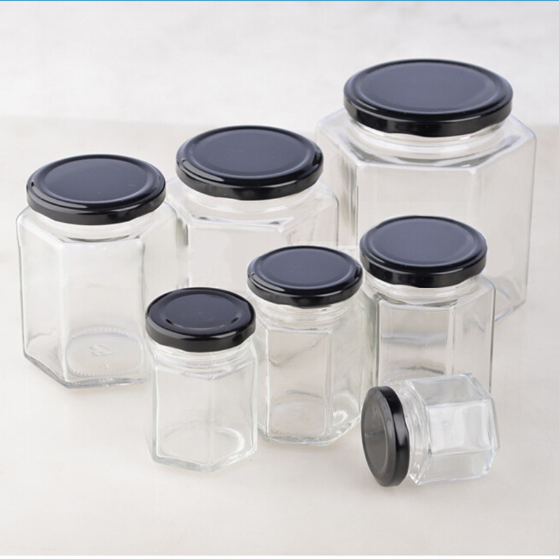 Clear Glass Jar Container With Black Lid Kitchen Spice Storage Shopee Philippines