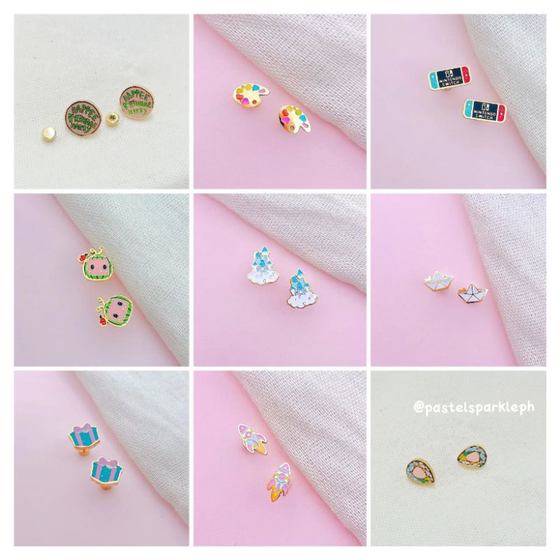 Hypoallergenic De Roscas Earrings Cute Designs Collection Shopee